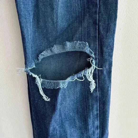 PAIGE Hoxton Crop Rollup Skinny Jeans, Dark Indigo, Size 29 - Picture 10 of 16